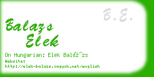 balazs elek business card